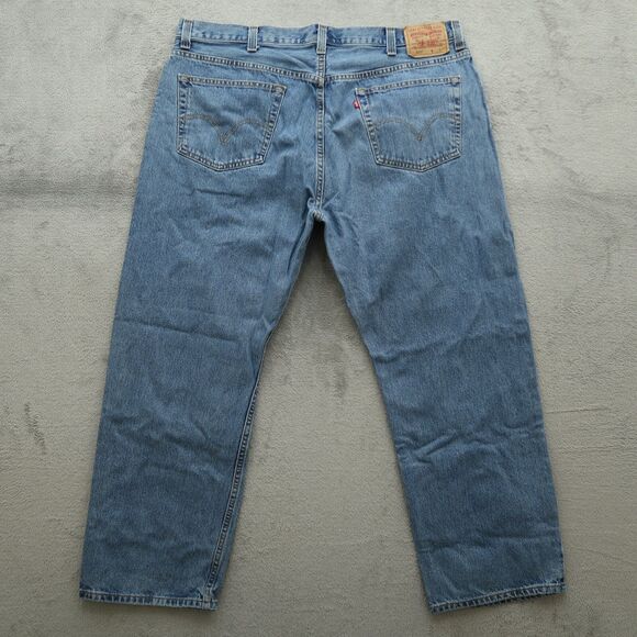 Levi's 505 Jeans Mens Size 44x30 (42x30 Actual) Blue Regular Straight Denim - Picture 9 of 16